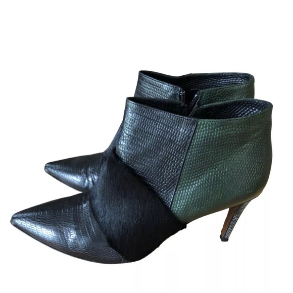 Designer Fur Trimmed Ankle Boots made in Italy Sz.38 - Picture 3 of 10